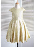 Cap Sleeves Gold Sequin Classic Flower Girl Dress Birthday Party Dress